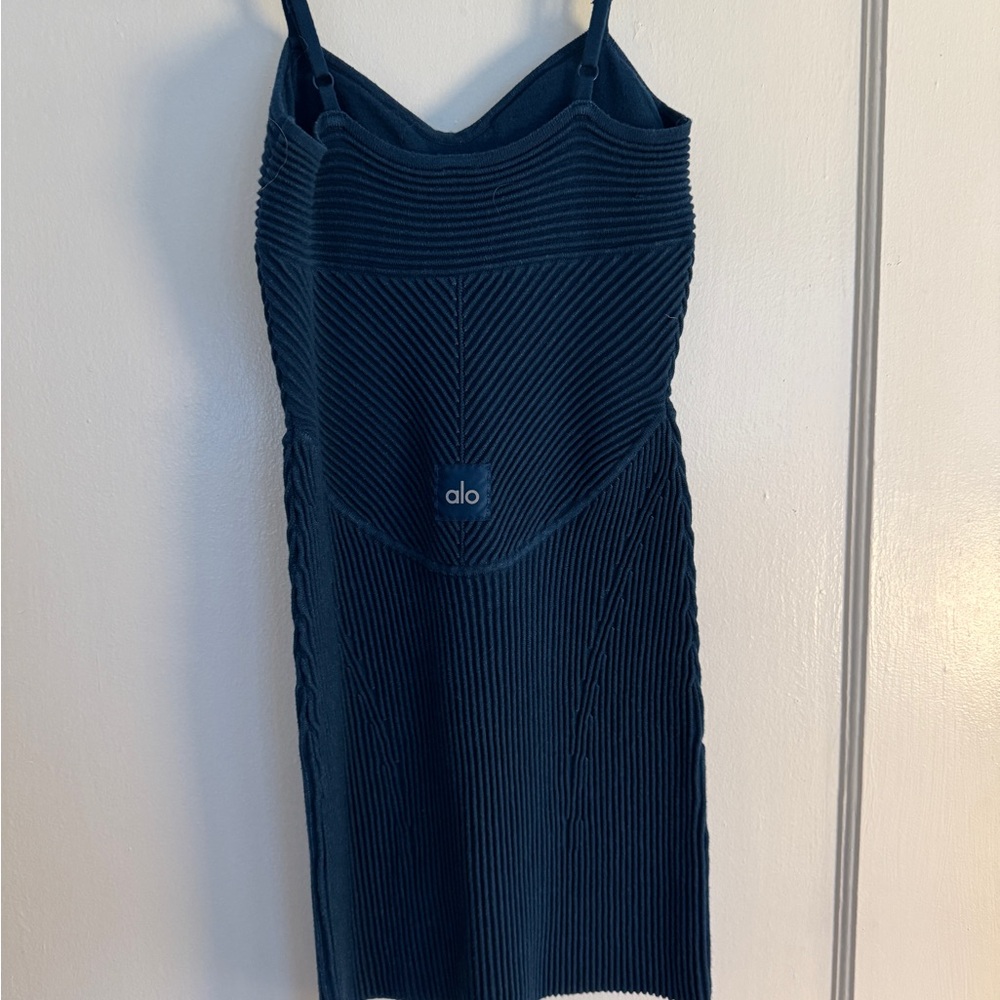ALO Yoga Navy Ribbed Mini Dress - Picture 2 of 2